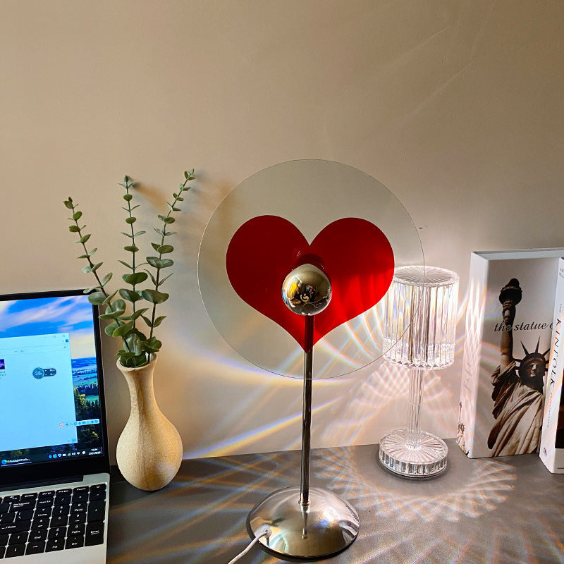 Romantic Love Bauhaus Table Lamp USB Plug-in Internet Celebrity Table Lamp Atmosphere Floor Lamp Projection Lamp Heart Lamp
