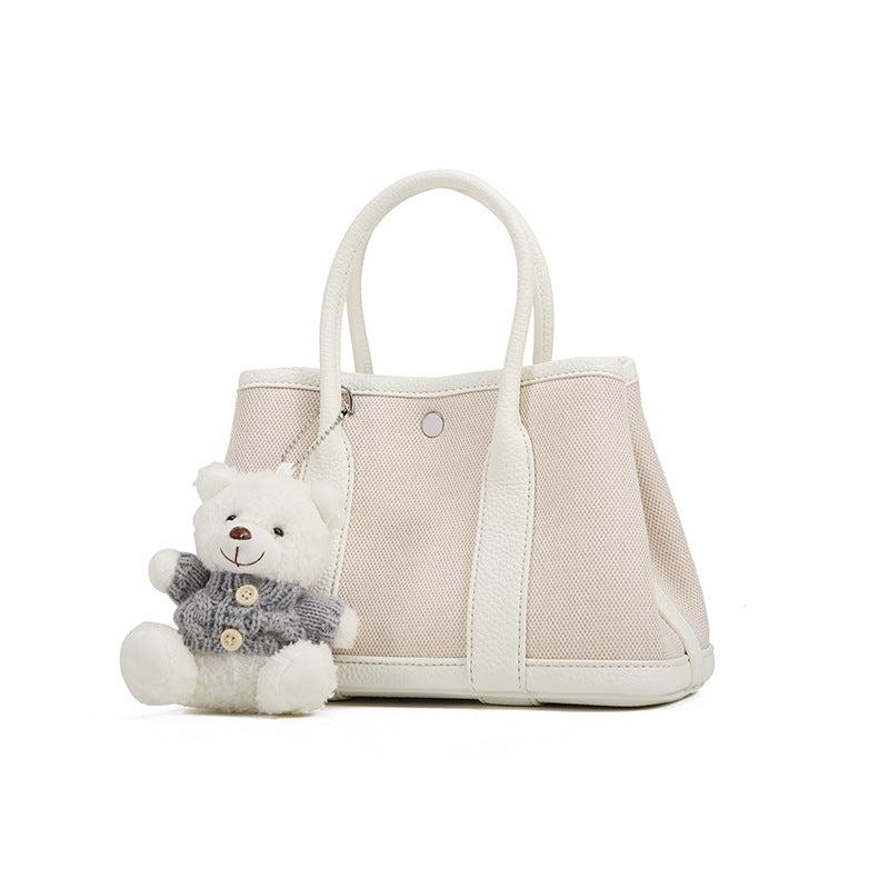 High-end Fashion Handheld Bucket Bag for Women Korean Style New Versatile Trendy Canvas Tote Bag Niche Casual Crossbody Bag