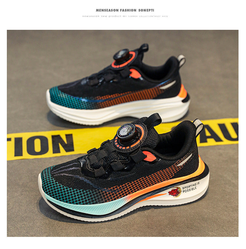 Red Rabbit7Boys' Lightweight Non-Slip Sports Shoes New Spring and Autumn Children's Casual Running Shoes Mesh Breathable Girls' Shoes