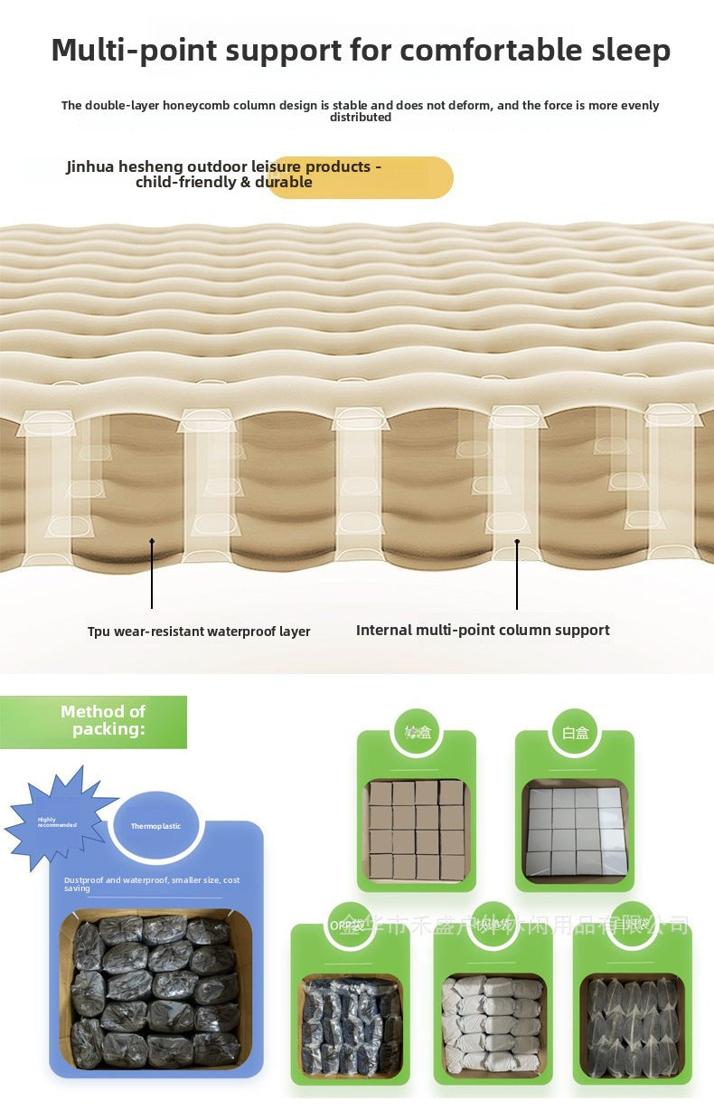 Inflatable Mattress Outdoor Lightweight Camping Moisture-Proof Travel Car Nap Tent Camping Automatic Inflatable Mat