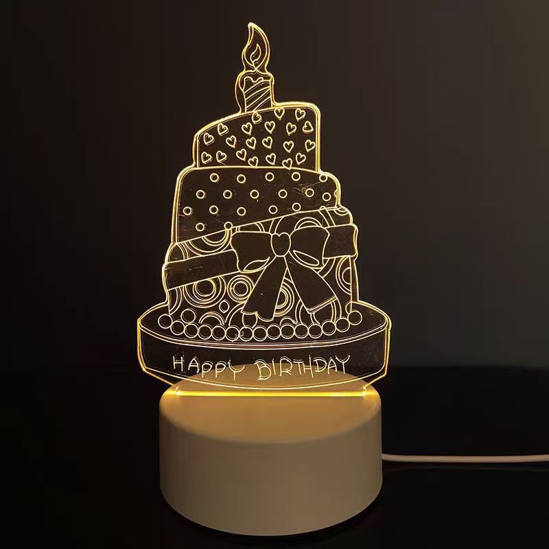 3D Night Light Acrylic Colorful Touch Remote Control Atmosphere Light Wholesale Dropshipping Creative Small Gift Factory