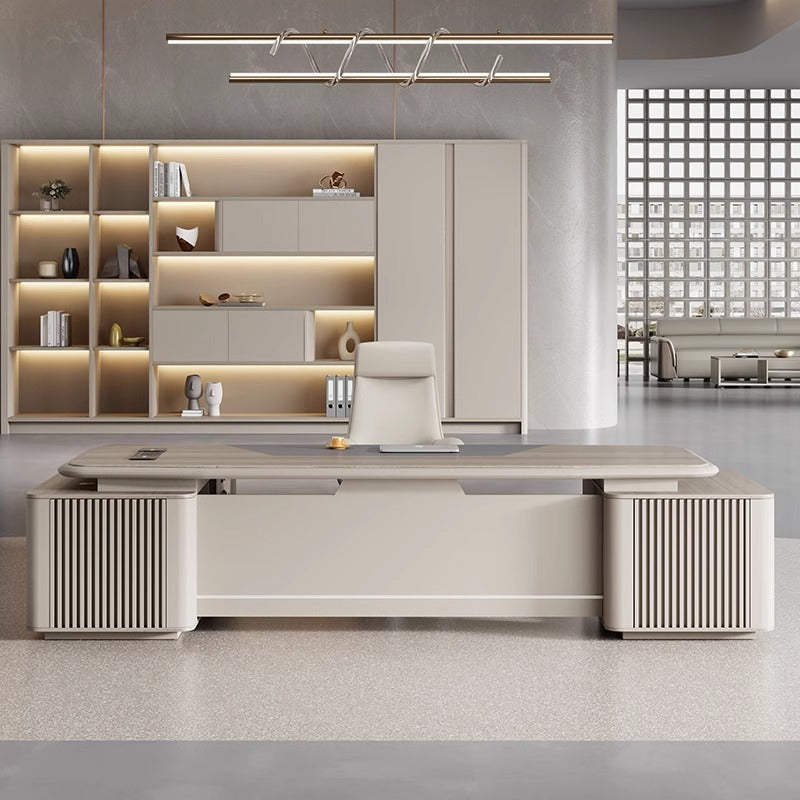 Painted Executive Desk Large Desk President Leader Chairman Manager Office Simple Modern Office Desk and Chair Set