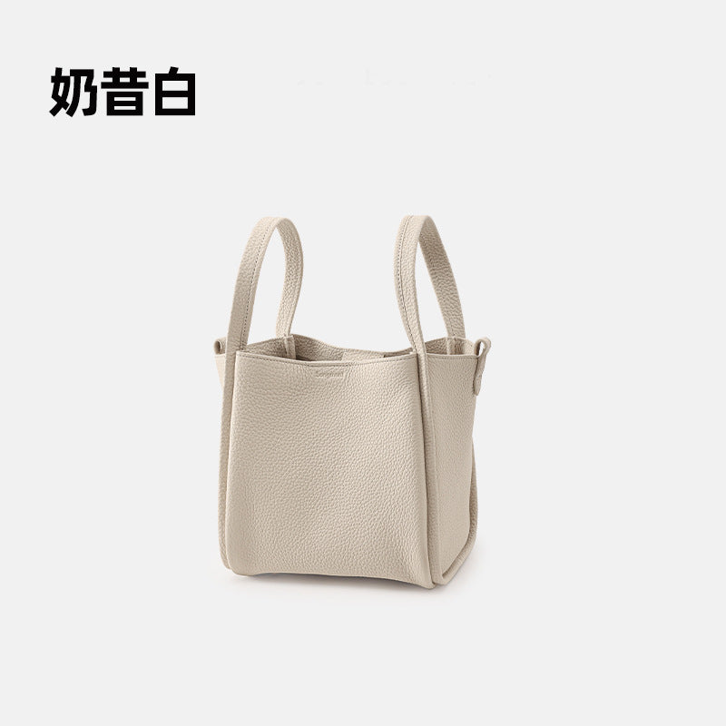 Medium Size Basket Series Women's Bag Top Layer Cowhide Fashion Women's Bag Large Capacity Shoulder Bag Crossbody Handbag Bucket Bag