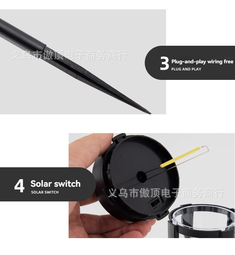Outdoor Solar Hourglass Lawn Lamp Waterproof Garden Ground Plug Lamp Garden Landscape Lighting Lawn Atmosphere Decorative Lamp
