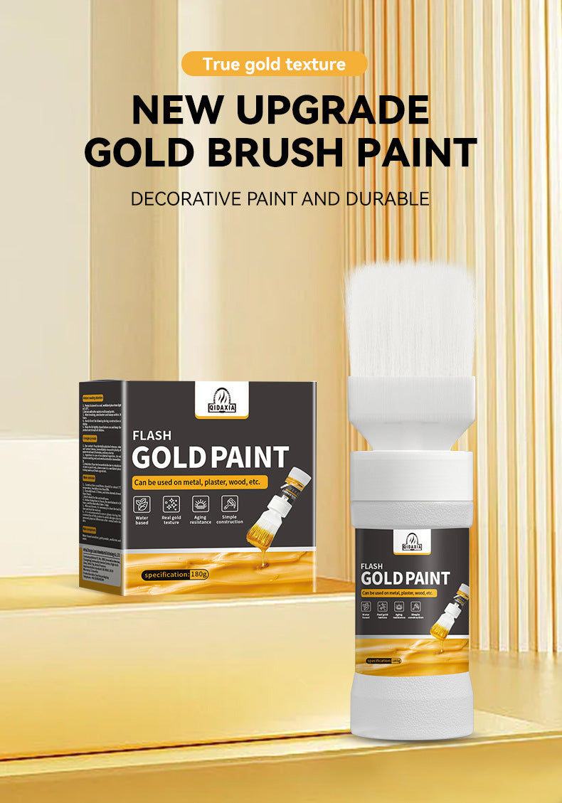 Water-based Gold Foil Paint Gold Paint Water-based Paint Iron Art Iron Door Railing Renovation with Brush Paint Manufacturer