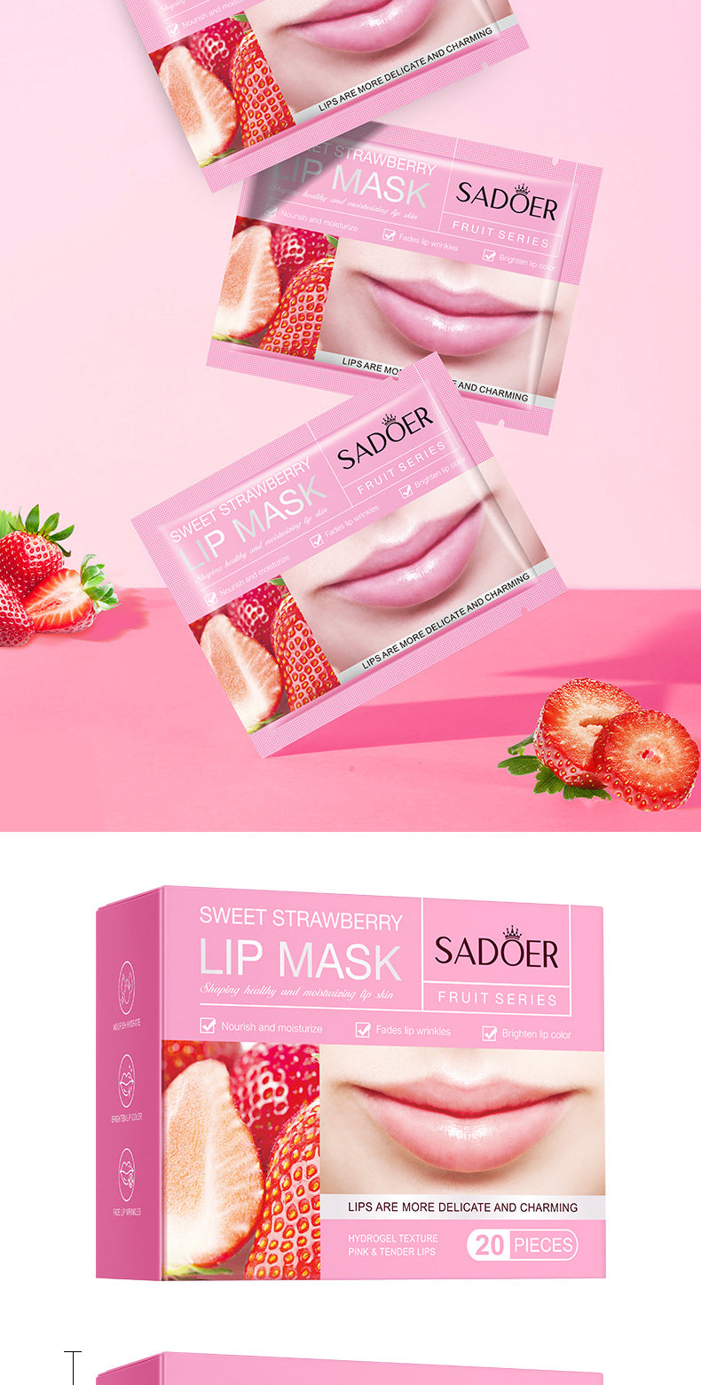 Cross-border Boxed Lip Mask8gx20slice Fruit Strawberry Moisturizing Care Moisturizing Lip Mask Foreign Trade Manufacturer Wholesale