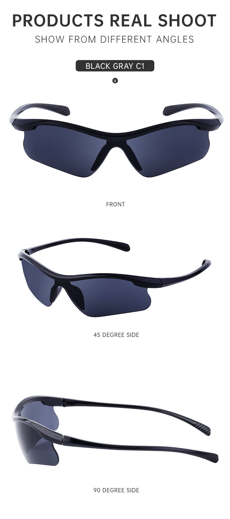 European and American Style Half-Frame Cycling Sunglasses Windproof Sunglasses for Women Personalized Outdoor Sports Running Glasses Eye Protection for Men