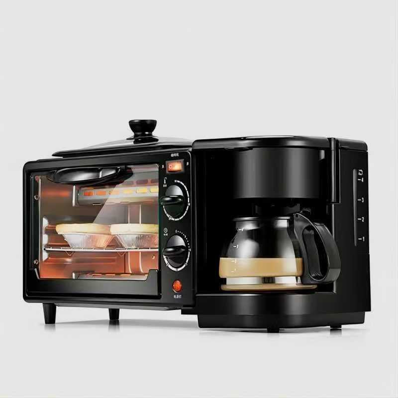 Export Multifunctional Household 3-in-1 Breakfast Machine Coffee Machine Bread Machine Intelligent Timing Baking Electric Oven
