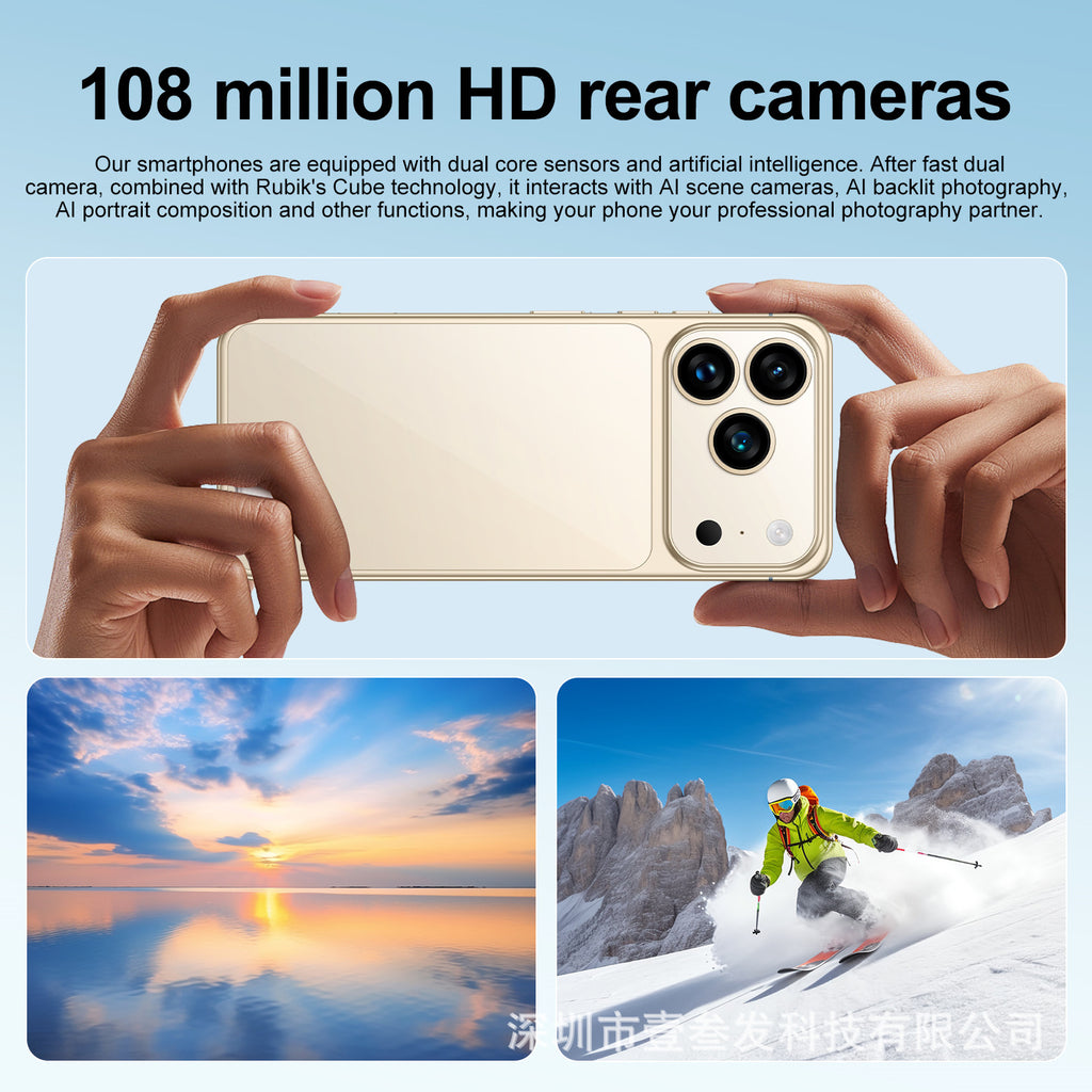 Mobile Phone i17Promax Large Screen6.9Inch1:1Replica Side Key Fingerprint17pro New Smartphone