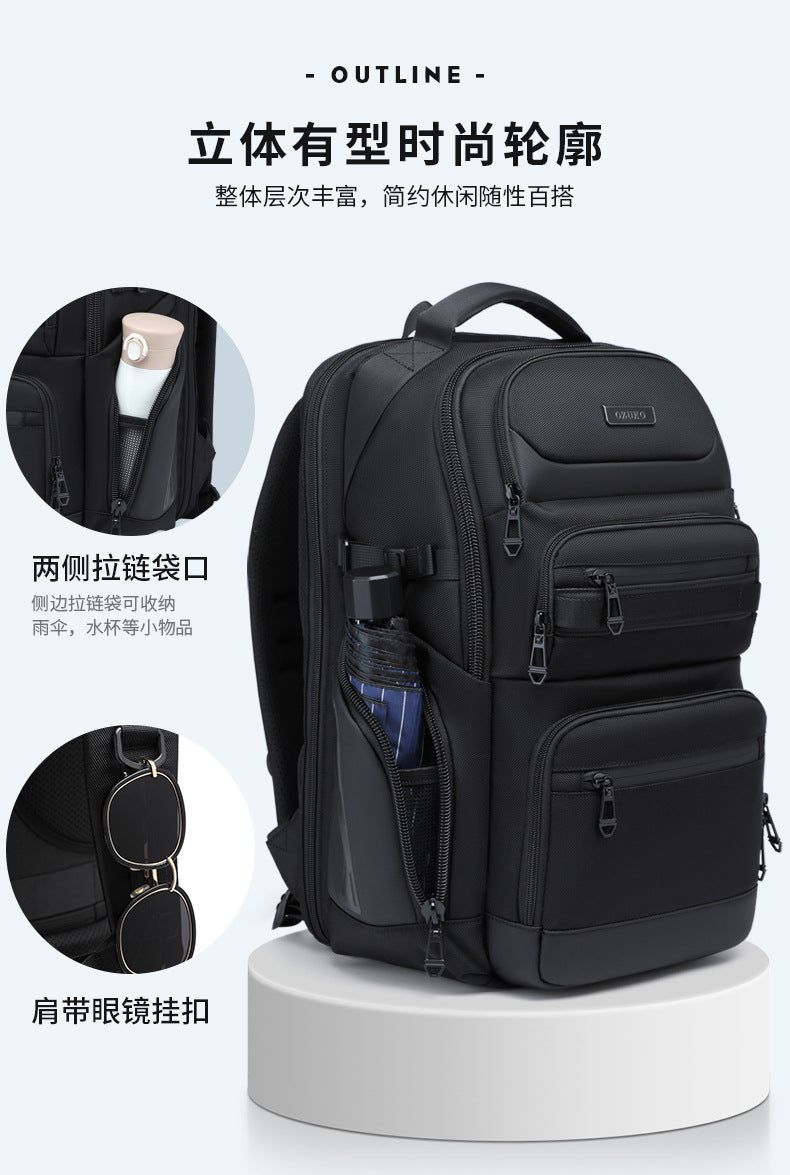 OZUKO Business Backpack Men's Computer Backpack Waterproof High-end Business Travel College Student Commuting School Bag