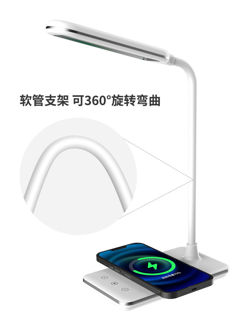 Wireless Charging Eye Protection Desk Lamp Folding Anti-Blue Light Touch Dimming LED Reading dormitory reading lamp student study