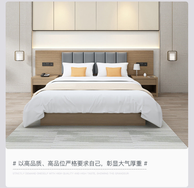 Hotel Bed Hotel Furniture Standard Room Full Set B&B Express Hotel Apartment Single and Double Bed B&B Guest Room Special Bed