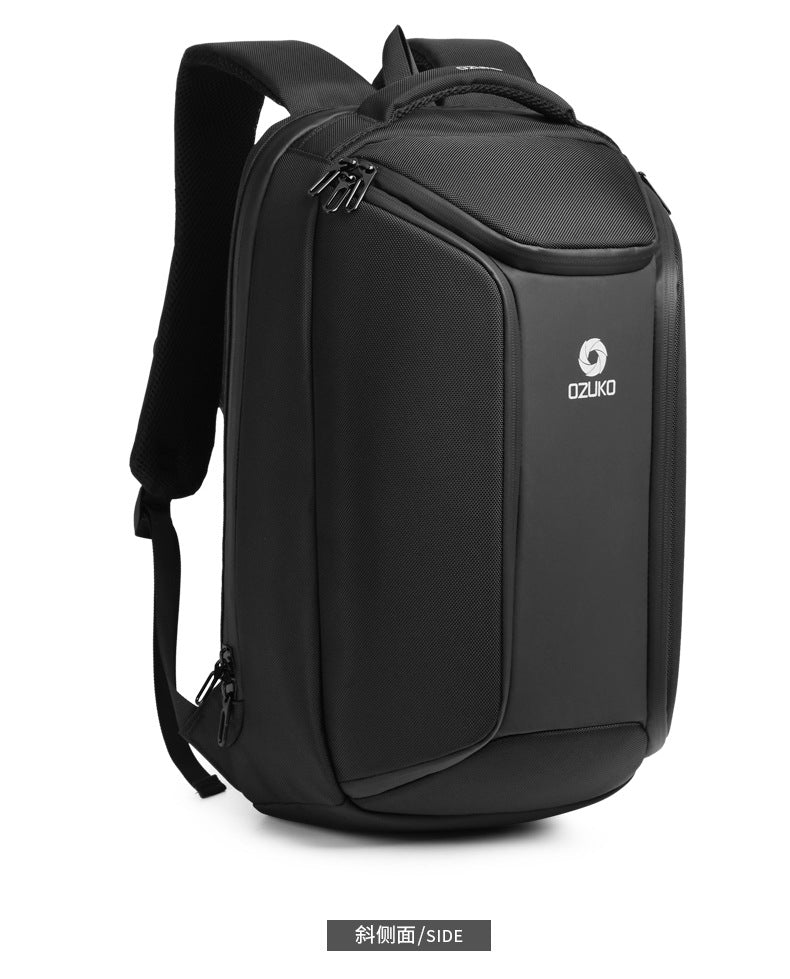 ozuko New Men's Business Backpack School Bag Student Multifunctional Computer usb Waterproof Korean Style Backpack