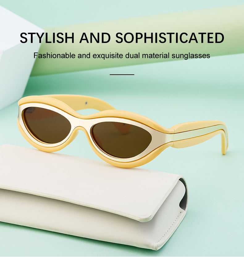 New European and American Y2K Cat Eye Sunglasses for Women Street Style Small Frame Sunglasses for Men Trendy Wholesale sunglasse
