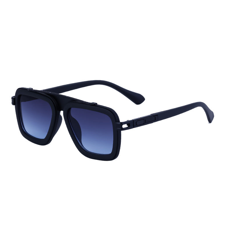 European and American Retro Square Frame Sunglasses for Men, Trendy European and American Punk Style, Internet Celebrity Same Style Sunglasses for Women ins Wind shades