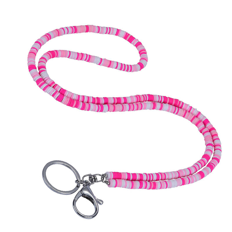 Bohemian Style Necklace Colorful Soft Clay Phone Key Beach Necklace Work Badge Pendant Women's Soft Clay Necklace