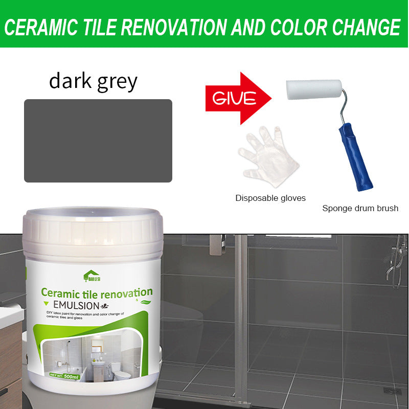 Water-based Tile Paint Bathroom Renovation Color Change Floor Coating Waterproof Wear-resistant Glass Latex Paint Mildew-proof