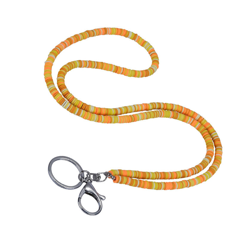 Bohemian Style Necklace Colorful Soft Clay Phone Key Beach Necklace Work Badge Pendant Women's Soft Clay Necklace