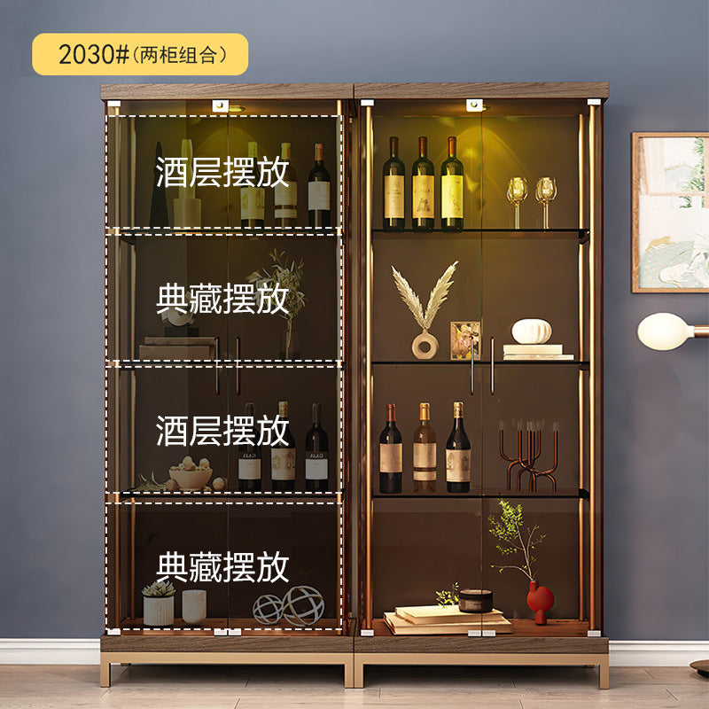 Custom Living Room Tempered Glass Small Wine Cabinet Handcrafted Display Cabinet Wall Triangle Cabinet Corner Decorative Storage Cabinet