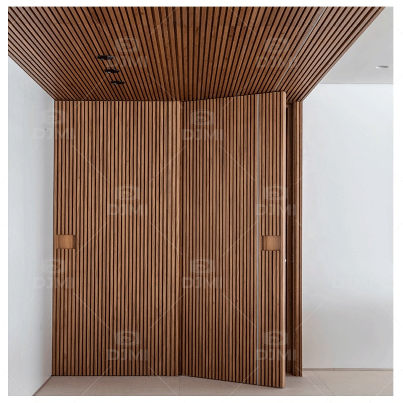 Grille Design Wooden Hidden Wall Doors Invisible Door Modern Interior Bedroom Flush Frameless Door