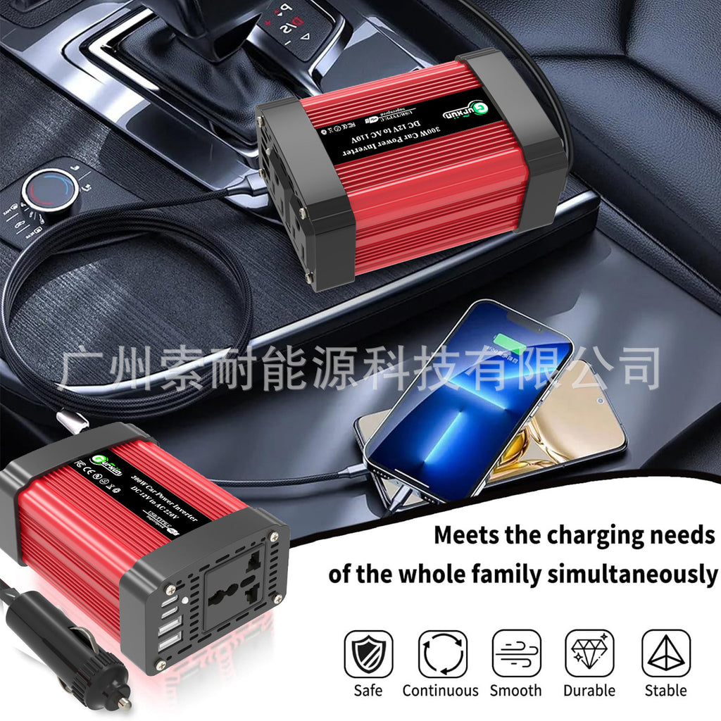 150W Vehicle Inverter DC12V Turn AC110V220V Universal Socket/US Standard Dual Socket USB Type-C