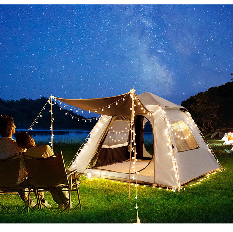 Canopy Tent 2-in-1 Outdoor Camping Waterproof Fabric Full Set Thickened Silver Coating Sunproof Rainproof Four Seasons Tent