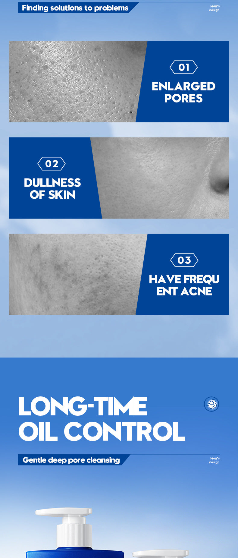 Men's Amino Acid Refreshing Cleanser SADOER Cleansing facial cleanser cross-border foreign trade wholesale