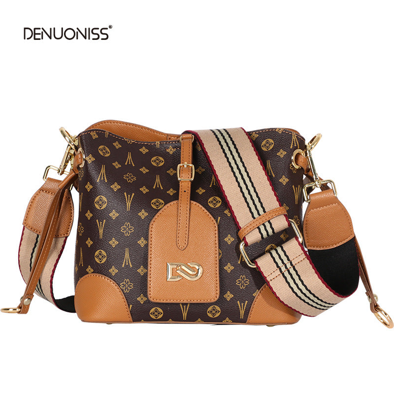 Trolis New Trendy Fashion Retro Bucket Bag Color-Block Personality Stylish Handbag High-Quality Crossbody Bag