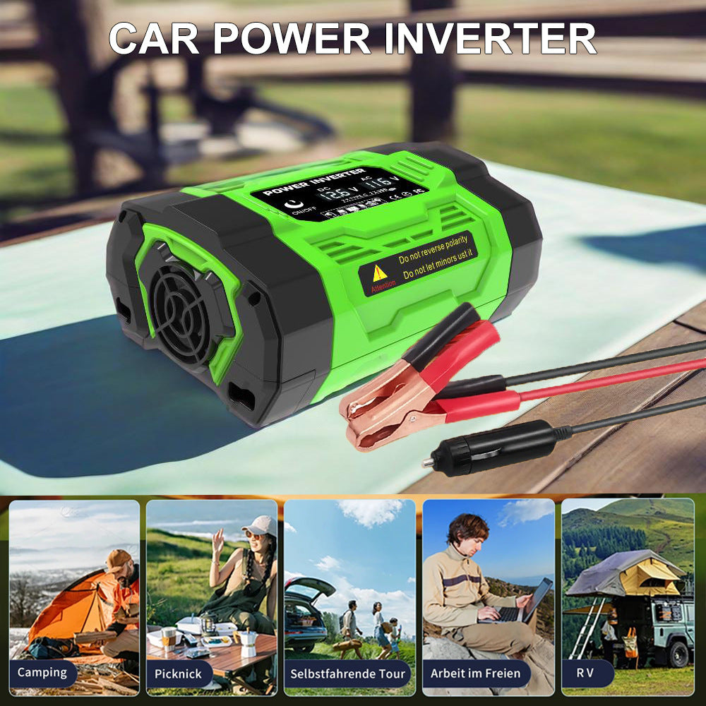 Brazilian Socket Car Inverter200W300W600W12V Turn110V/220V Double Socket USB/Type-C