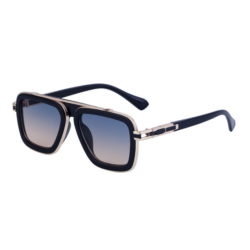 European and American Retro Square Frame Sunglasses for Men, Trendy European and American Punk Style, Internet Celebrity Same Style Sunglasses for Women ins Wind shades