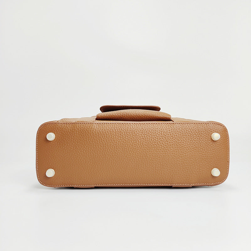 Guangzhou Luggage2025New Top Layer Handheld Cowhide Boston Bag Large Capacity High-end Handbag Crossbody Genuine Leather