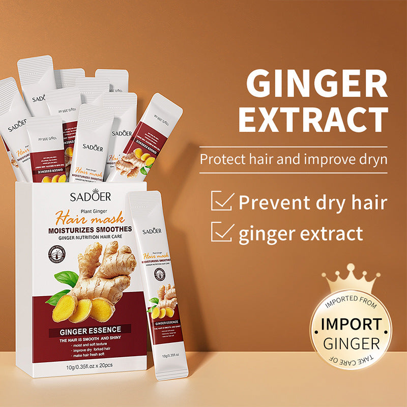 Ginger Hair Mask SADOER Improve Frizz, Soften and Smooth, Portable Strip Pack, Cross-Border Foreign Trade Wholesale