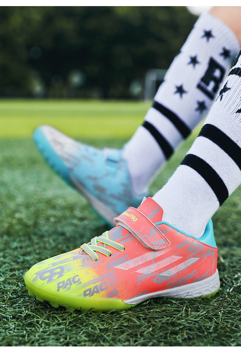 New Children's Magic Sticker Broken Nail Training Football Shoes Girls Boys Primary School Students Competition Training Sneakers