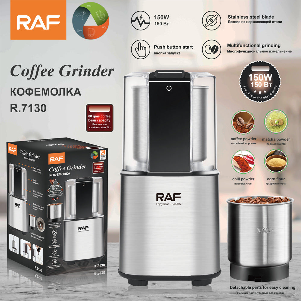 RAF Home Use Lightweight Grinding Cup Electric Coffee Grinder 2-in-1 Portable Coffee Bean Grinder R.7130