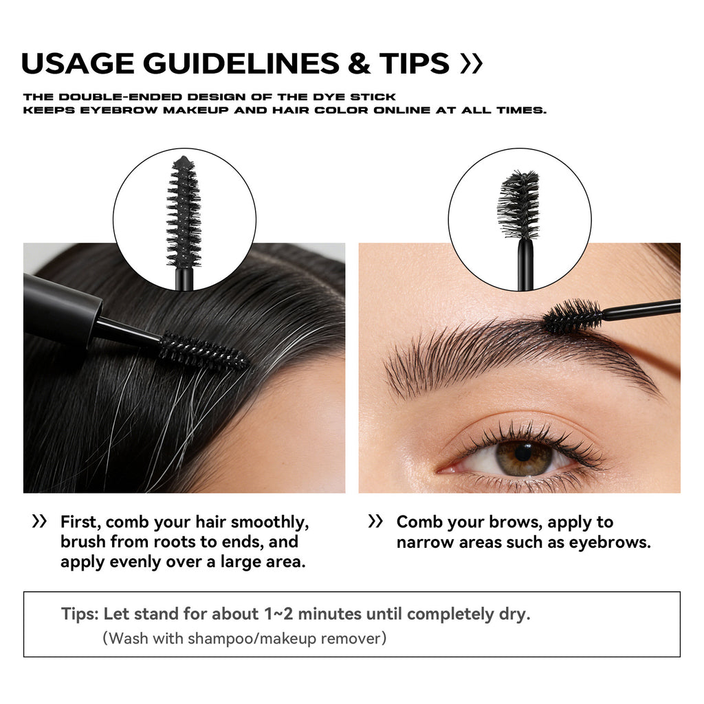 sheloves Eyebrow and Hair Dual-use Styling Stick White Hair Covering Magic Waterproof Non-Fading Disposable Hair Dye Pen