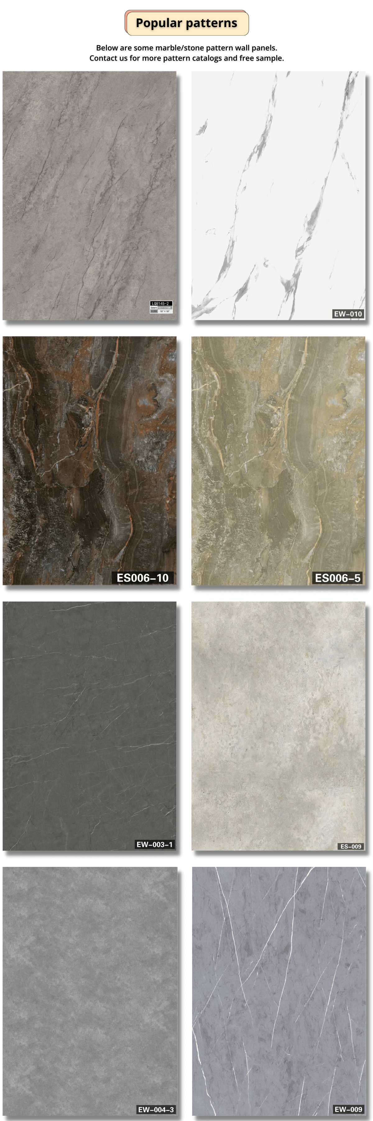 Waterproof Modern  Marble Inside Click Pvc Spc Flooring Panel