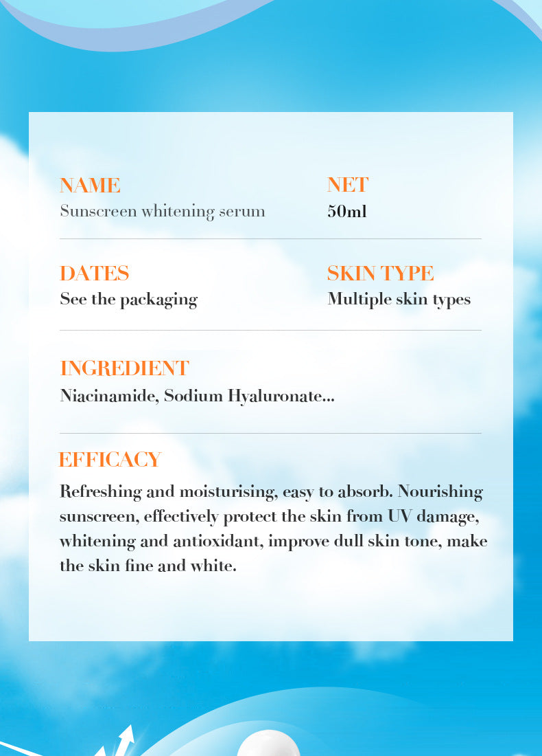 Sunscreen Whitening Essence50mlSADOER Refreshing and Non-Greasy Sunscreen Essence Cross-Border Wholesale