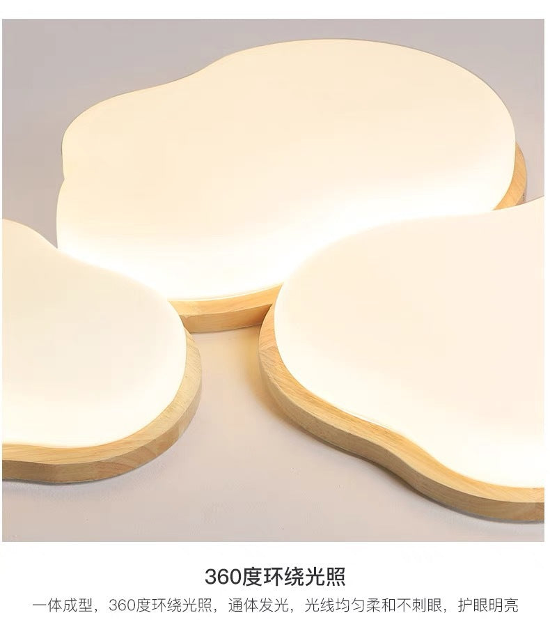 Natural Wood Cream Style Living Room Lamp2025New Stylish Internet Celebrity Cloud Full Spectrum Eye Protection Ceiling Light Zhongshan Lighting