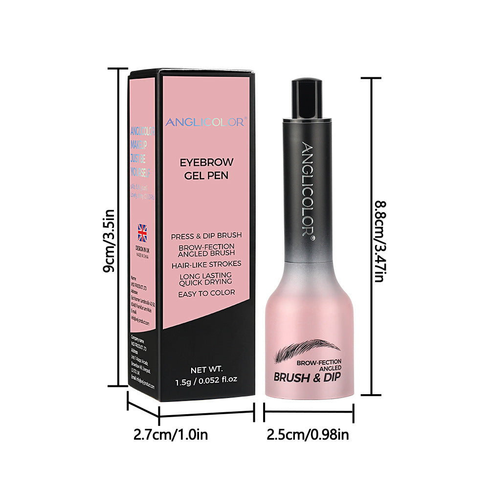 Hot-Selling Eyebrow Dye Cream Upgraded Version Press-Type Fine Brush Head Eyebrow Cream Waterproof Smudge-Proof Wild Eyebrow Pencil