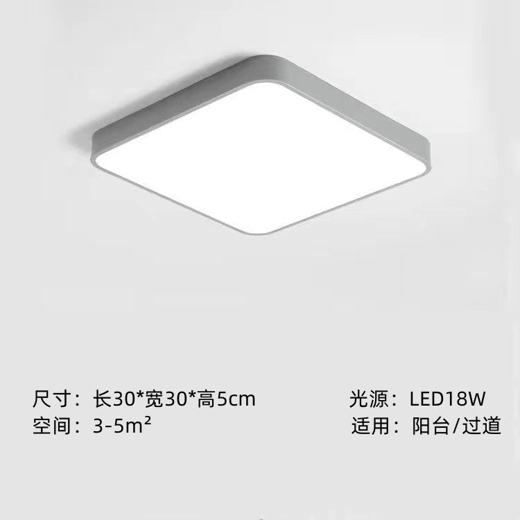 Home Living Room Lamp Rectangular Creative Macaron Ceiling Lamp Room Lamp Modern Simple Iron Art led Bedroom light