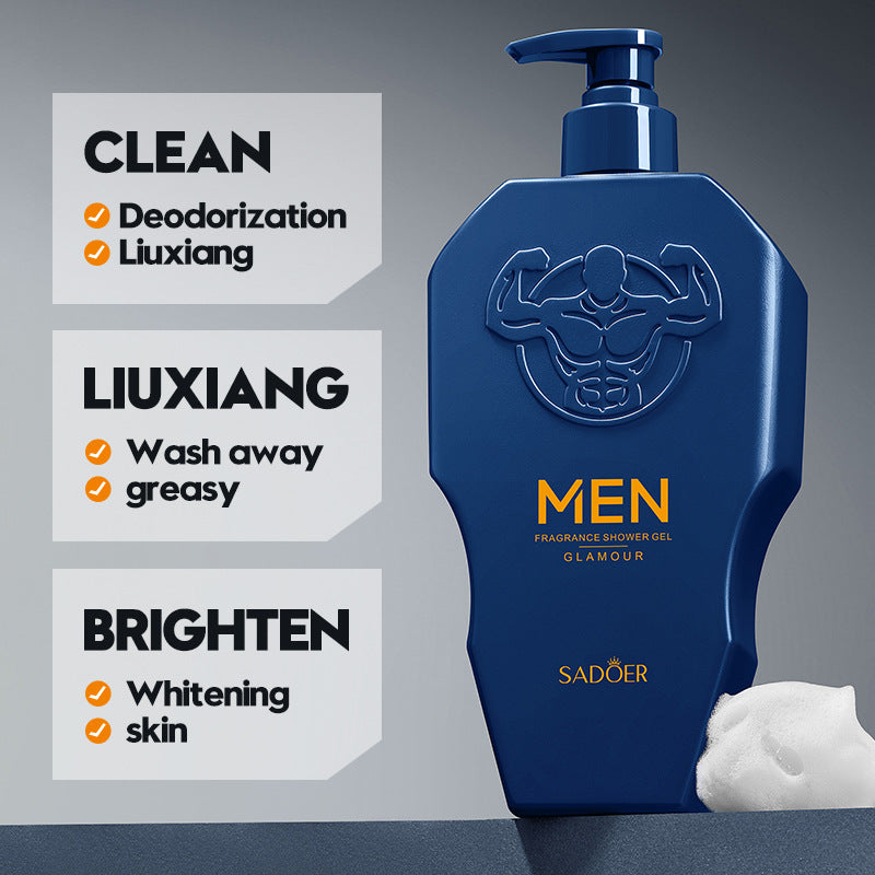 Men's Body Wash SADOER Thick Foam Cleansing Body Fragrance Shower Gel Cross-Border Wholesale