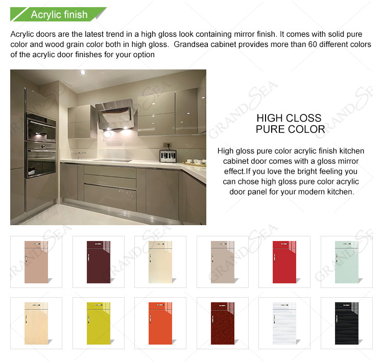 Foshan Factory Outlet Sale Kitchen Furniture Modern Lacquer Finished Kitchen Cabinets
