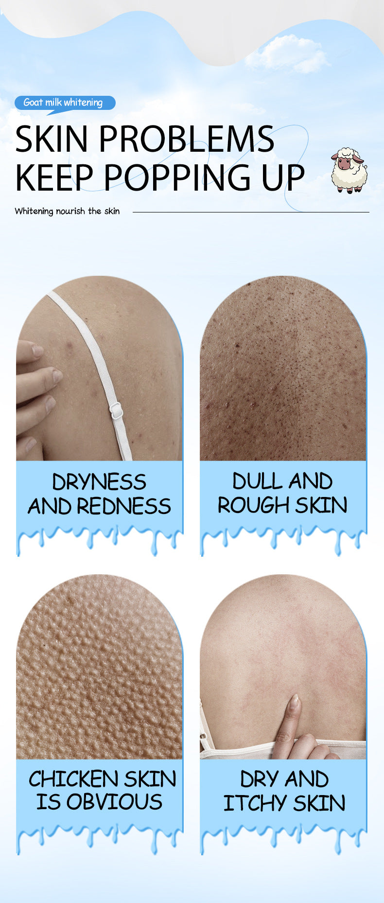 Goat Milk Whitening Body Lotion SADOER Nourishing Autumn and Winter Body Cream Cross-Border Foreign Trade Wholesale