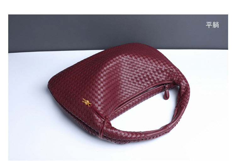 AliExpress Handmade Woven Women's Bag Large Capacity Handbag Korean Style Commuting Casual Manufacturer Wholesale