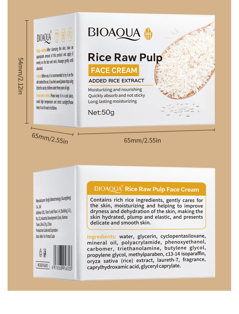 Full English Rice Skincare Set BIOAOUA Rice Puree Series Six-Piece Set Box  Wholesale