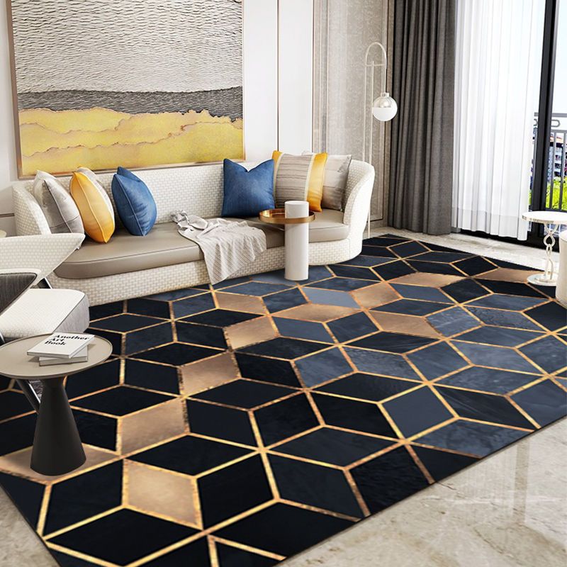 Carpet for Living Room, Stain-Resistant, Easy to Clean, Crystal Velvet Sofa Coffee Table Rug, Cooling, Silent, Light Luxury, Non-Slip Bedroom Bedside Rug