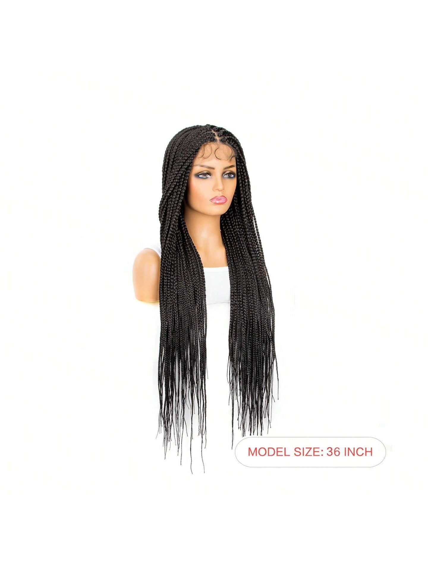 Foreign Trade Cross-Border European American African Wig for Women Full Hand-Woven Lace Three-Strand Braid Long Straight Hair Wig briad wig