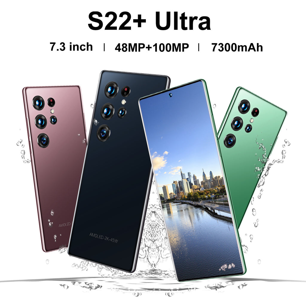 16+1T Mobile Phone S22+Ultra True4G Android True7.3Large Screen800Wan Intelligent Full Screen
