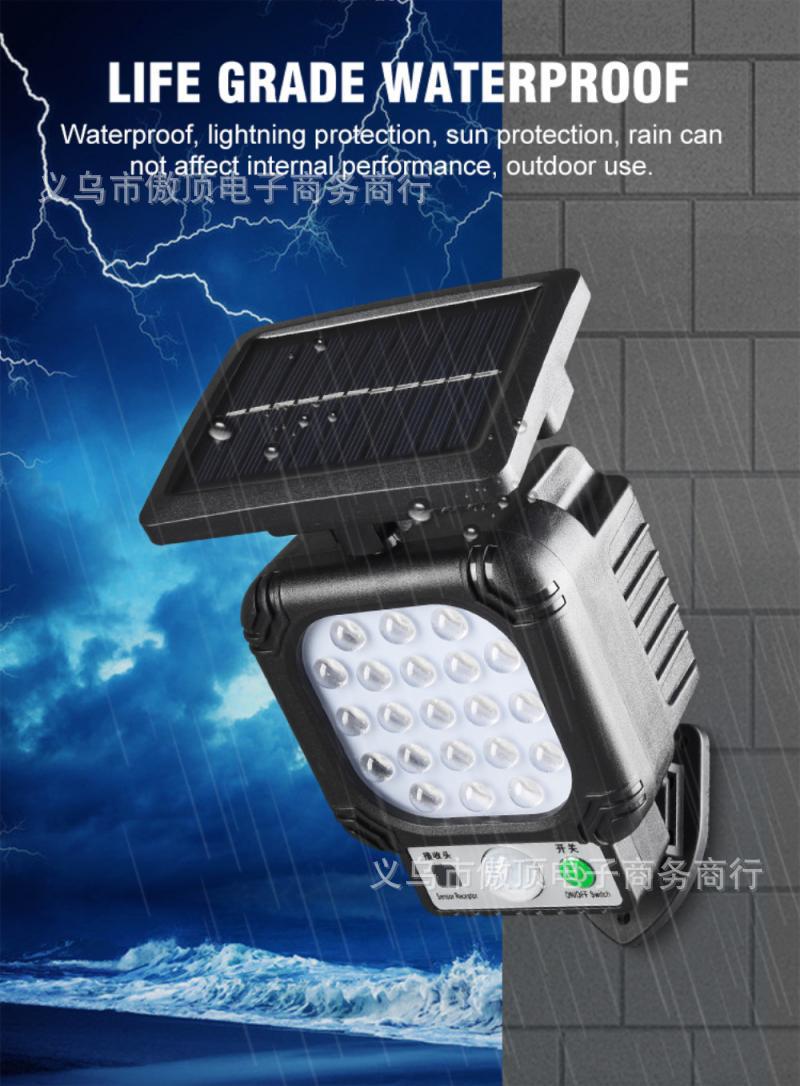 Outdoor Solar Light Lithium Battery Street Light Split Type Garden Light LED Wall Lamp Human Body Sensor Garden Light