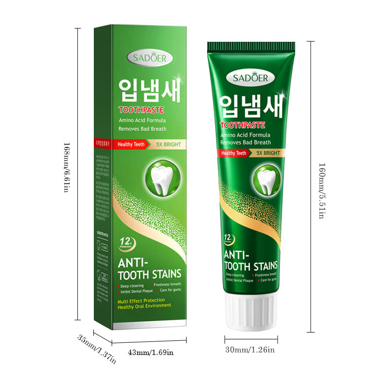 Amino Acid Cleansing Tooth Stains and Bad Breath Toothpaste SADOER Toothpaste Cross-Border Wholesale
